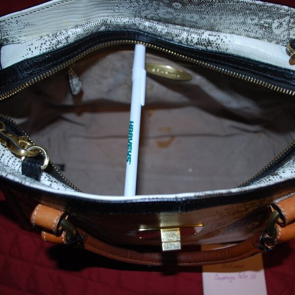 Brahmin Oxford Leather Satchel in Natural Bernini - Picture 11 of 12